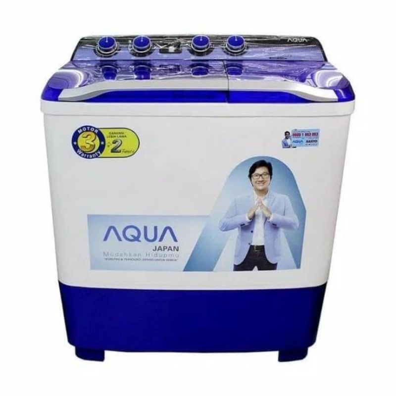 Mesin Cuci AQUA 10KG, QW 1080 XT 10 KG 2 Tabung Hijab Series