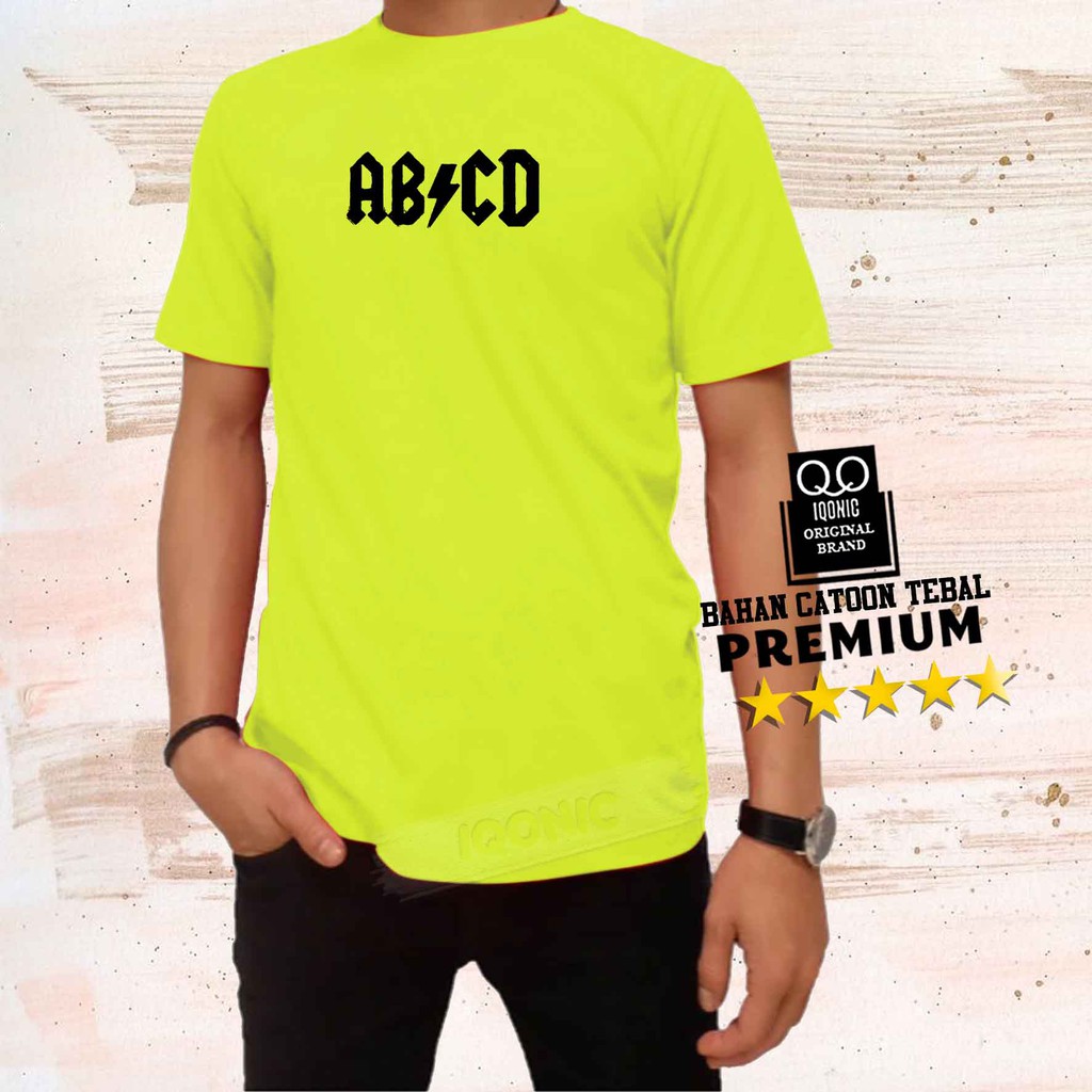 Brother Store Kaos Distro Pria - KAOS COWOK -  Abcd Text Hitam Premium