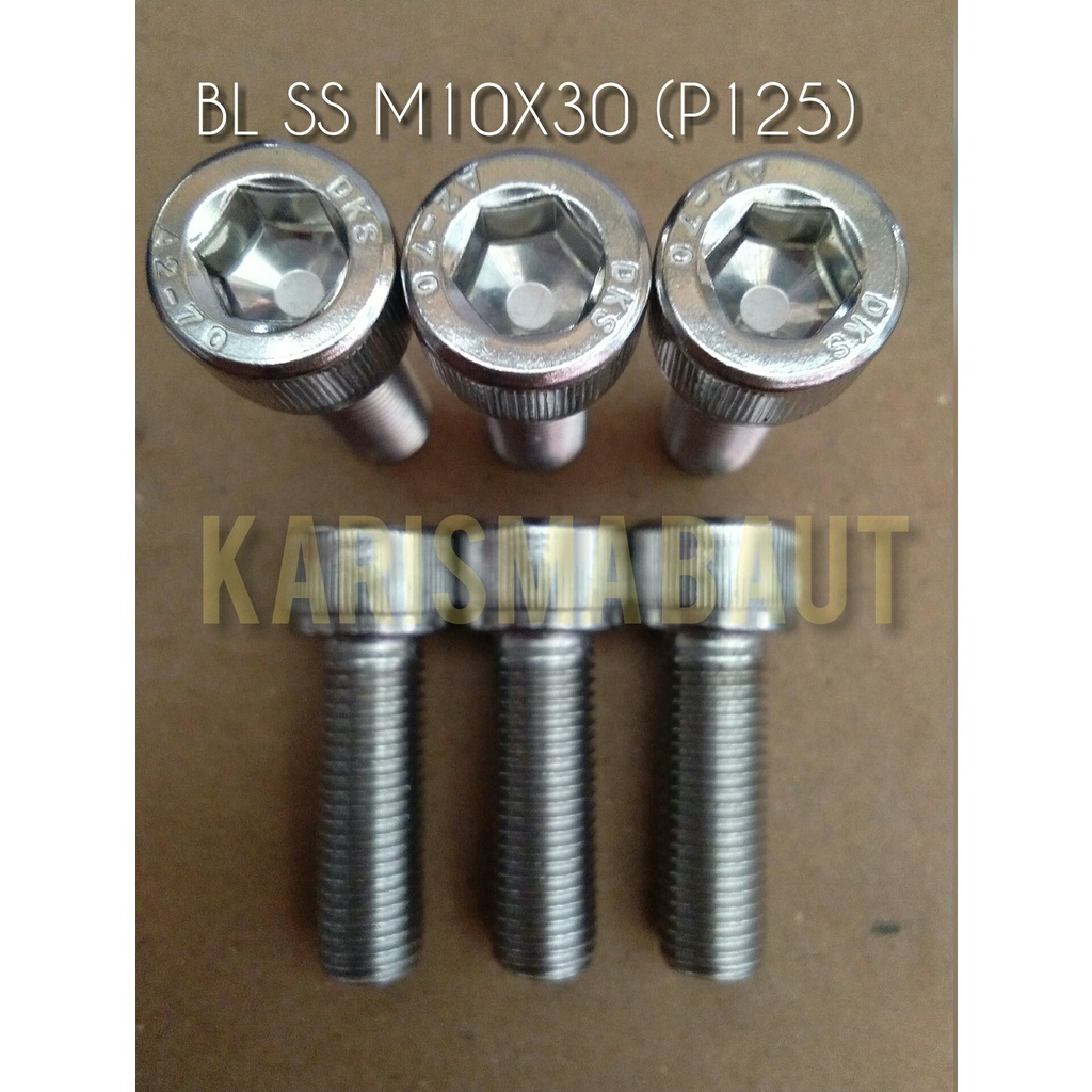 Baut L stainless steel m10 x 30 (P125) /BL SS 10X30 DRAT HALUS (Kunci L m8)