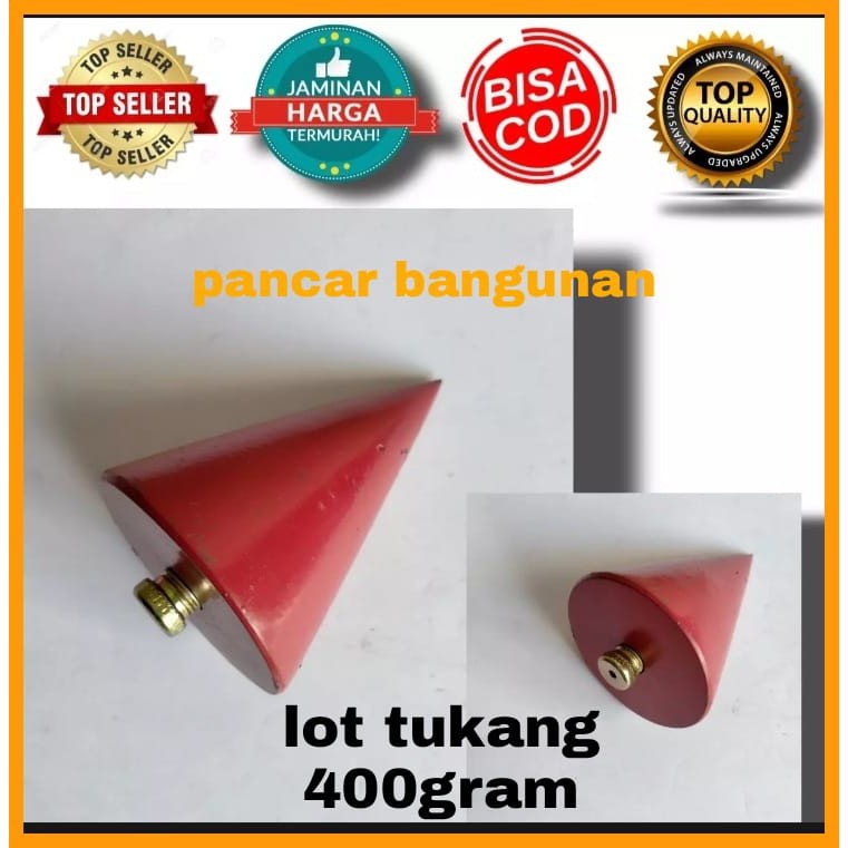 LOT TUKANG 400 GRAM - LOT BANGUNAN - LOT TIMBANGAN - LOT TUKANG - PLUMB BOB - LOT BESI TALI BANGUNAN