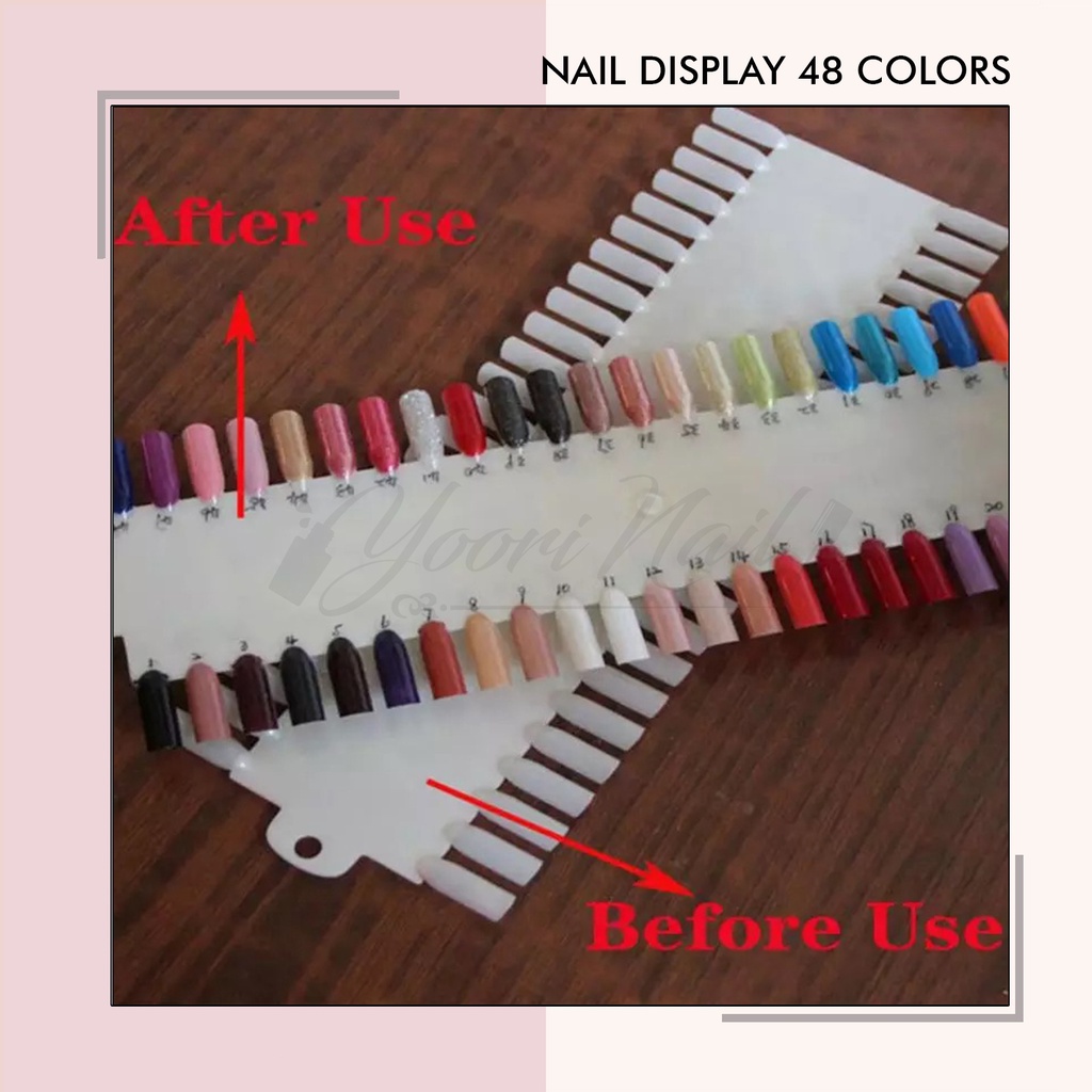 Nail display 48 color papan display warna kutek nail polish color chart 48pcs