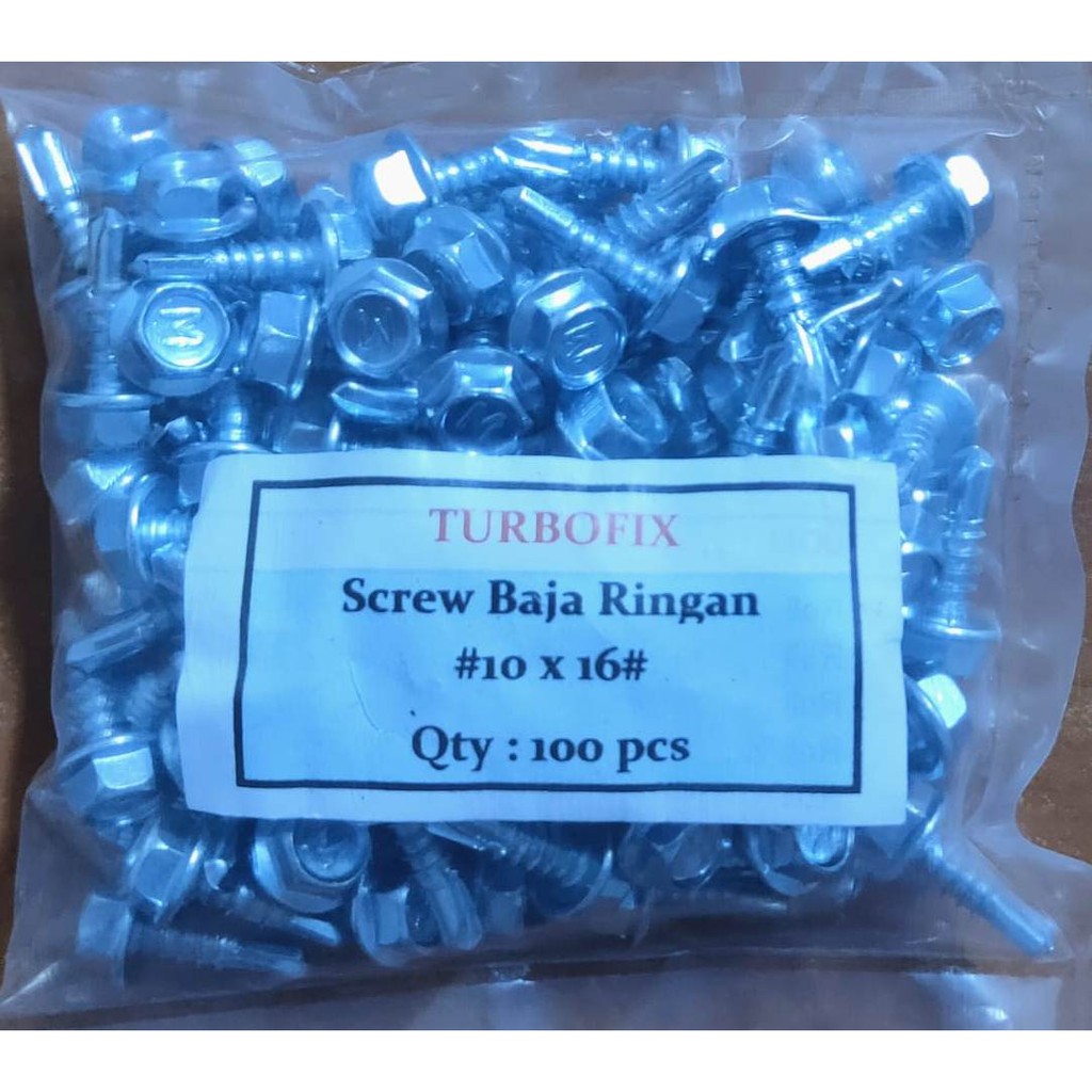Skrup Baut Baja Ringan  10x16 Turbofix Harga Grosir