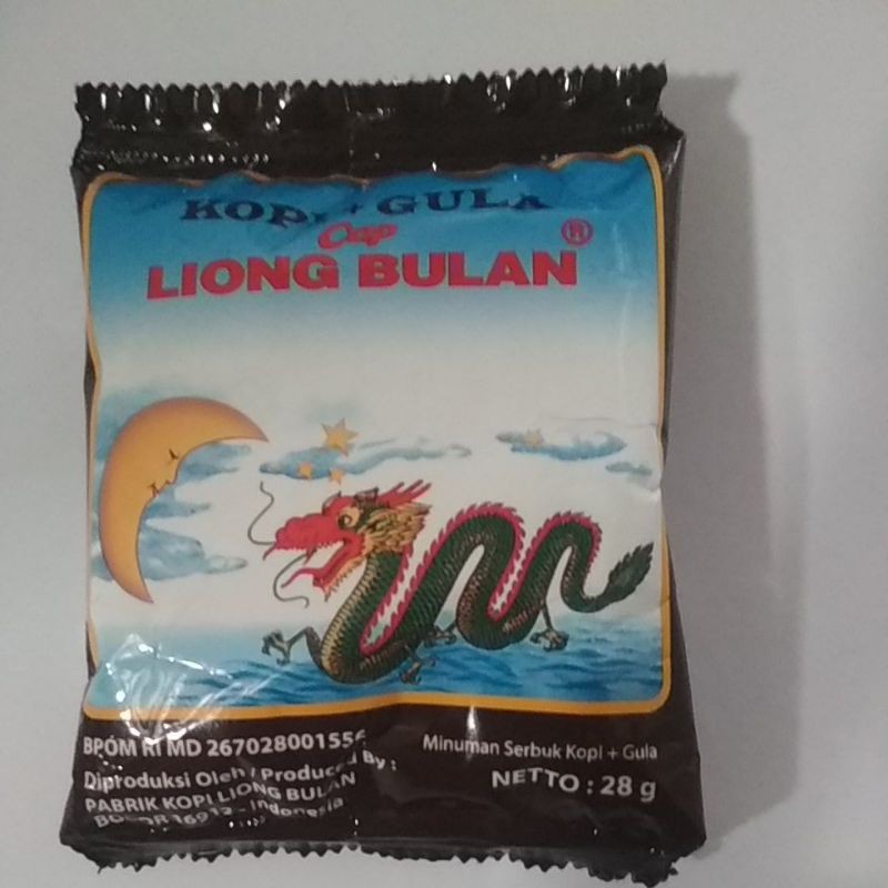 

Kopi hitam + gula Liong Bulan