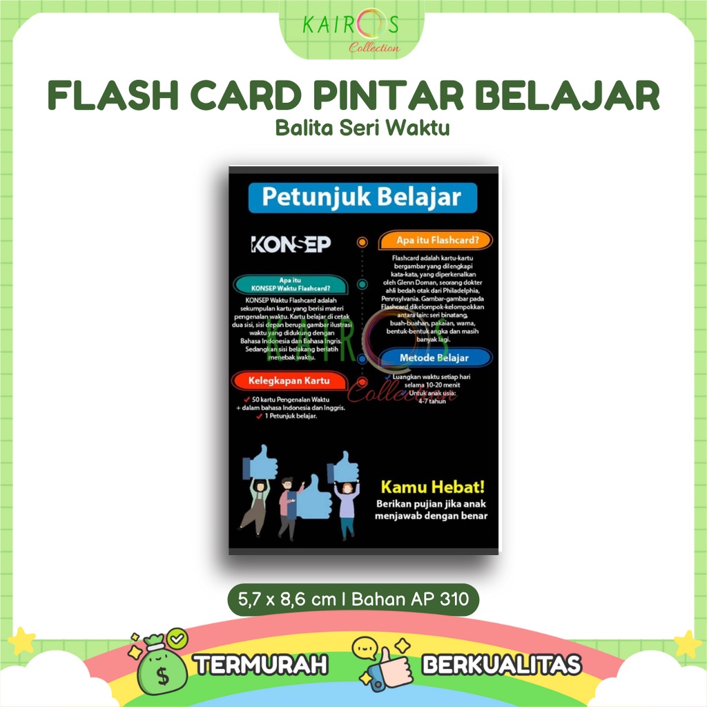 Flashcard Kartu Pintar Belajar Balita Seri Waktu