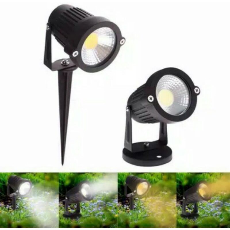 Lampu Tancap Sorot Led Taman 5 Watt 3000k/Cob Led Sorot Taman Dekorasi/Putih/Kuning
