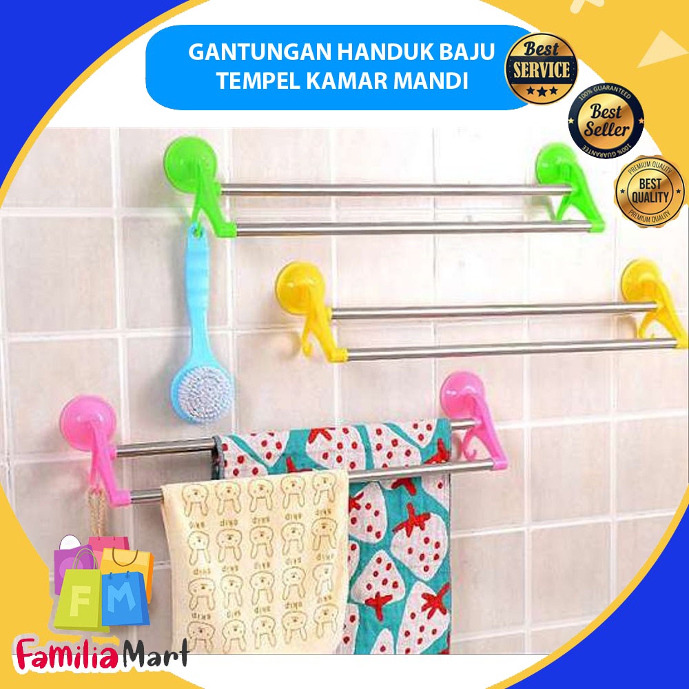 Gantungan Handuk Baju Kamar Mandi Tempel Vacuum Dinding Hanger Suction