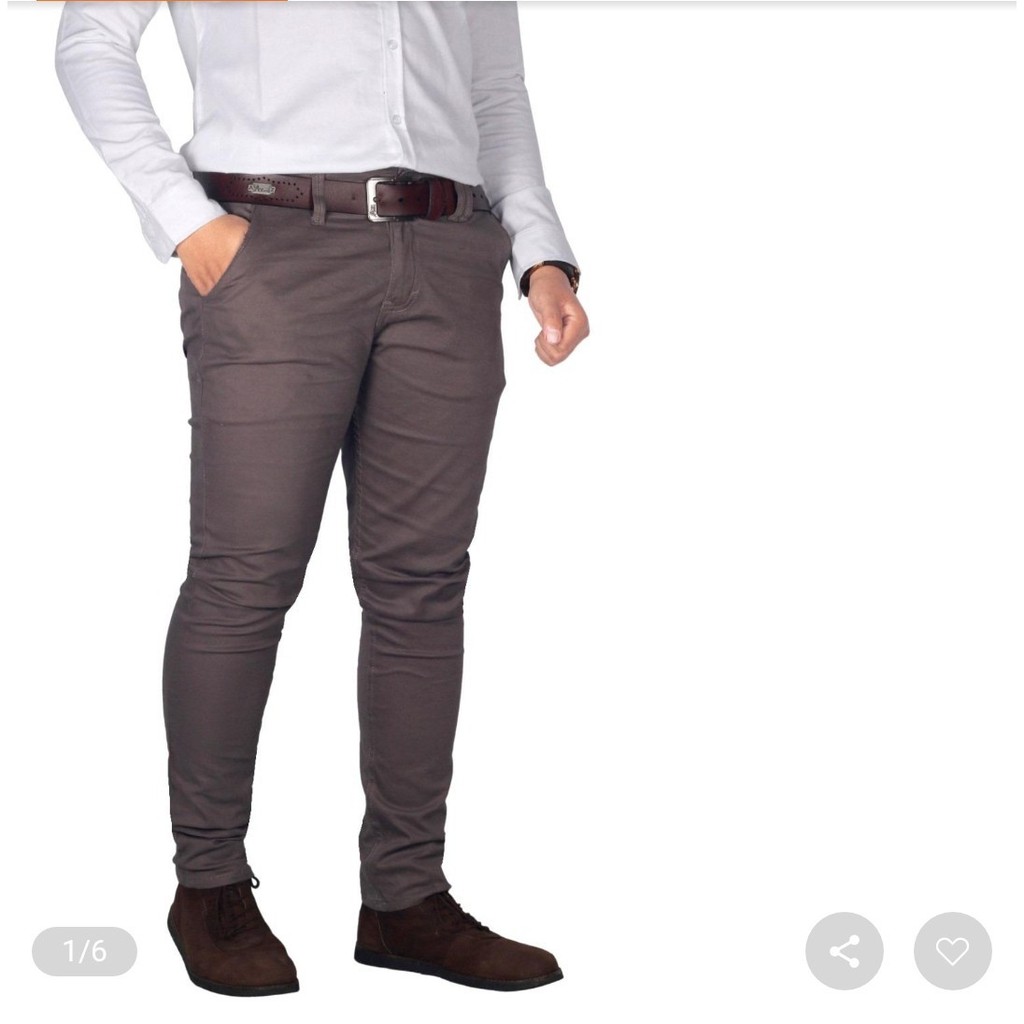 CELANA CHINO PRIA PANJANG COKLAT TUA KEREN