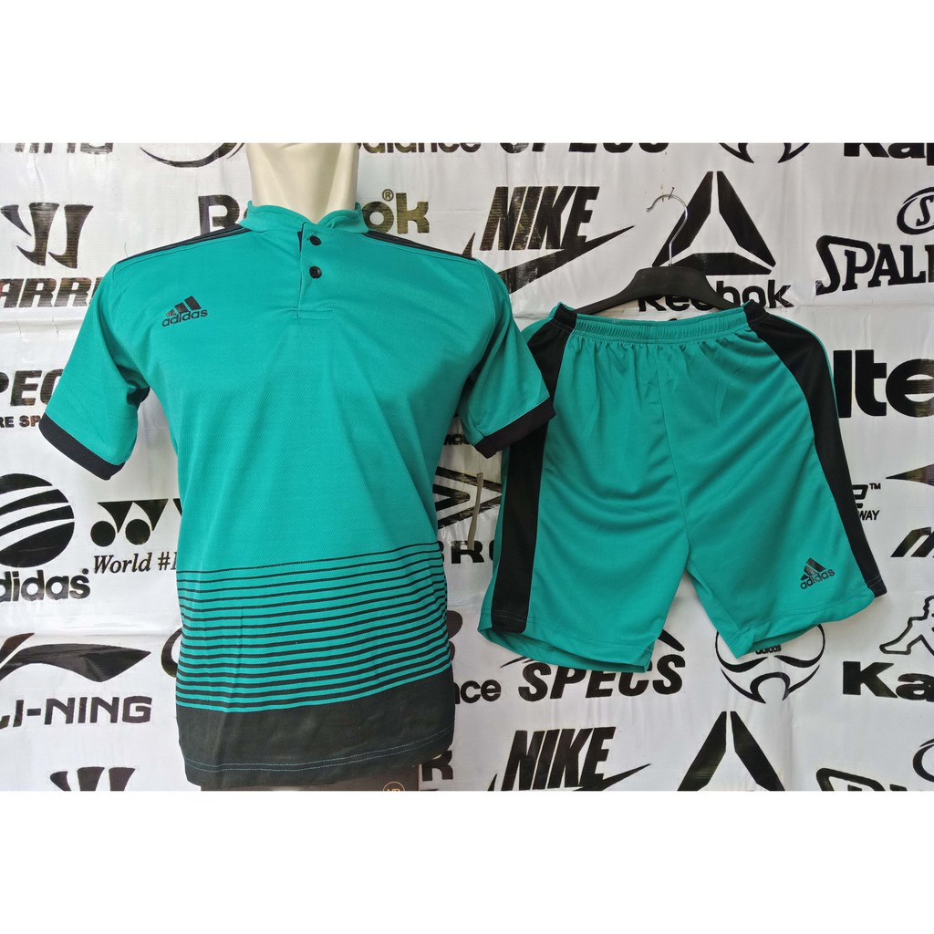 Setelan Jersey Futsal Sepak Bola Voly Adidas Kancing Dan Kerah Simple Grosir Murah