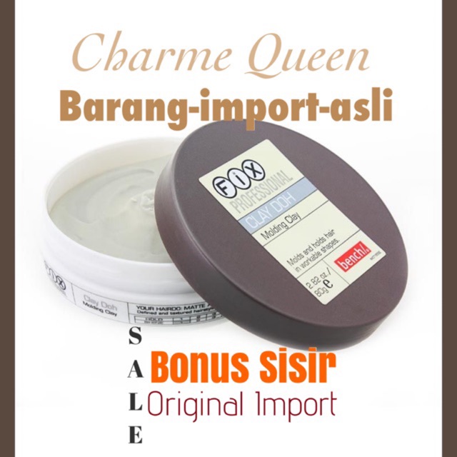 Hair wax fix bench clay doh 80 gram hair pomade claydoh clay matte Original import