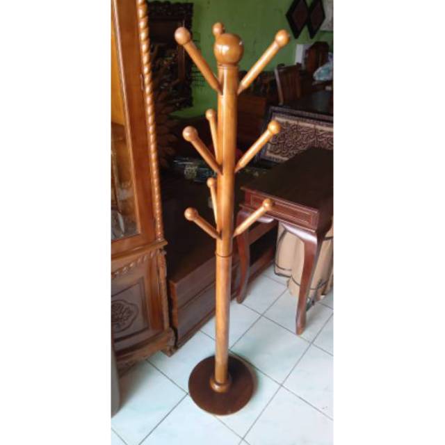 TEMPAT GANTUNGAN TAS, HELM, TOPI, BAJU DARI KAYU JATI | Shopee Indonesia