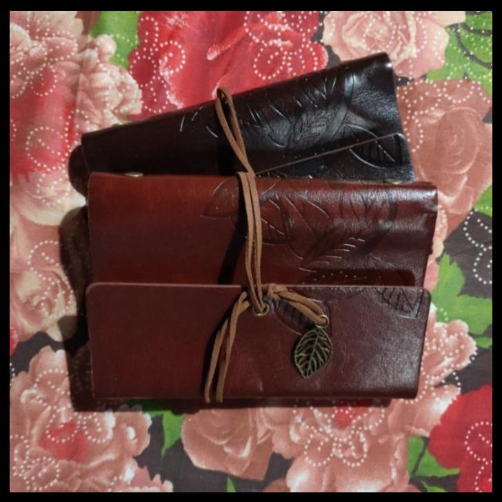 

Buku Catatan Agenda Binder Cover Kulit Retro Leaf Kertas A6