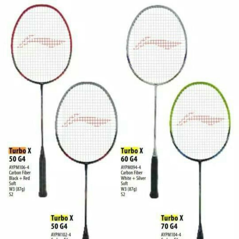 RAKET LINING TURBO X50, X60, X70 100% ORIGINAL