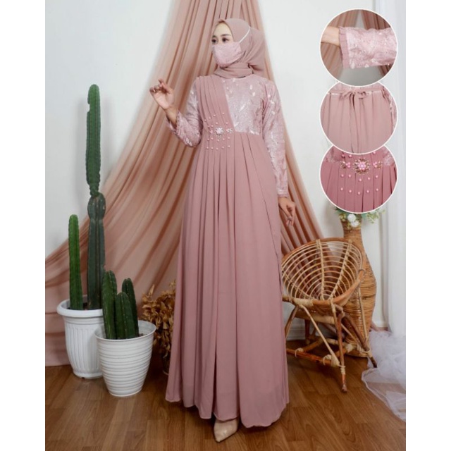 GAMIS SELENDANG ZAMECA // GAMIS PESTA // GAMIS BRUKAT // KEBAYA MODERN // KEBAYA PESTA // OUTFIT BAJU PESTA