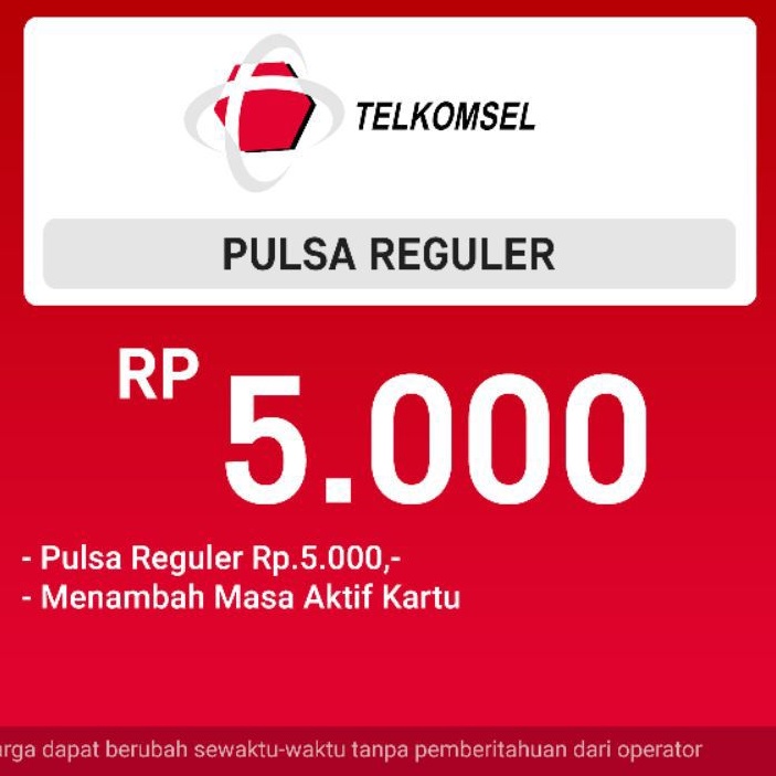 Isi pulsa Telkomsel 5K