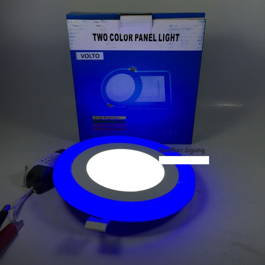 Two Color Panel Light Downlight LED 2 Warna Biru Putih Volto 6W 3W