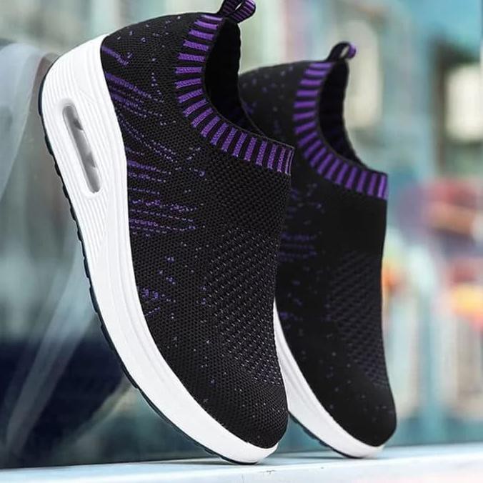 Clarisse Shoes - Slip On Casual Eagle Hitam Violet Produc Terbaru