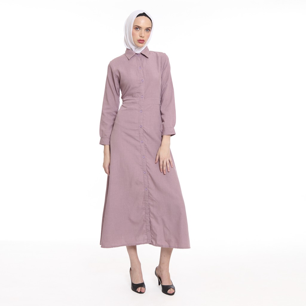 Tunik Panjang Lengan Panjang Wanita Muslimah Kancing Full - XSHOP Kara