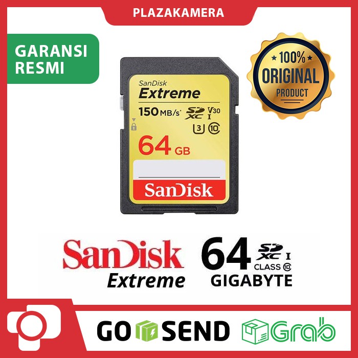 Sandisk Extreme SDXC UHS-I U3 V30 150MB/S - 64GB