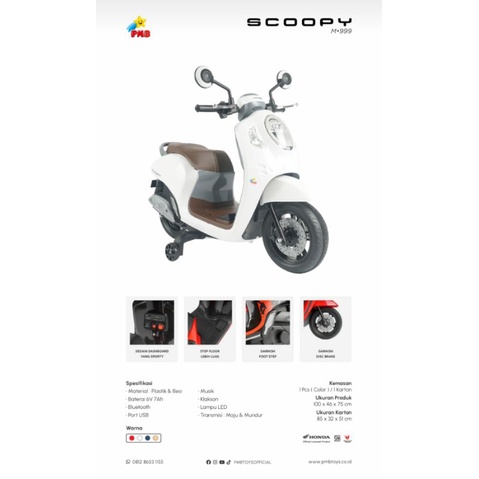 Motor Aki Anak PMB M999 Scoopy Official Honda Edition