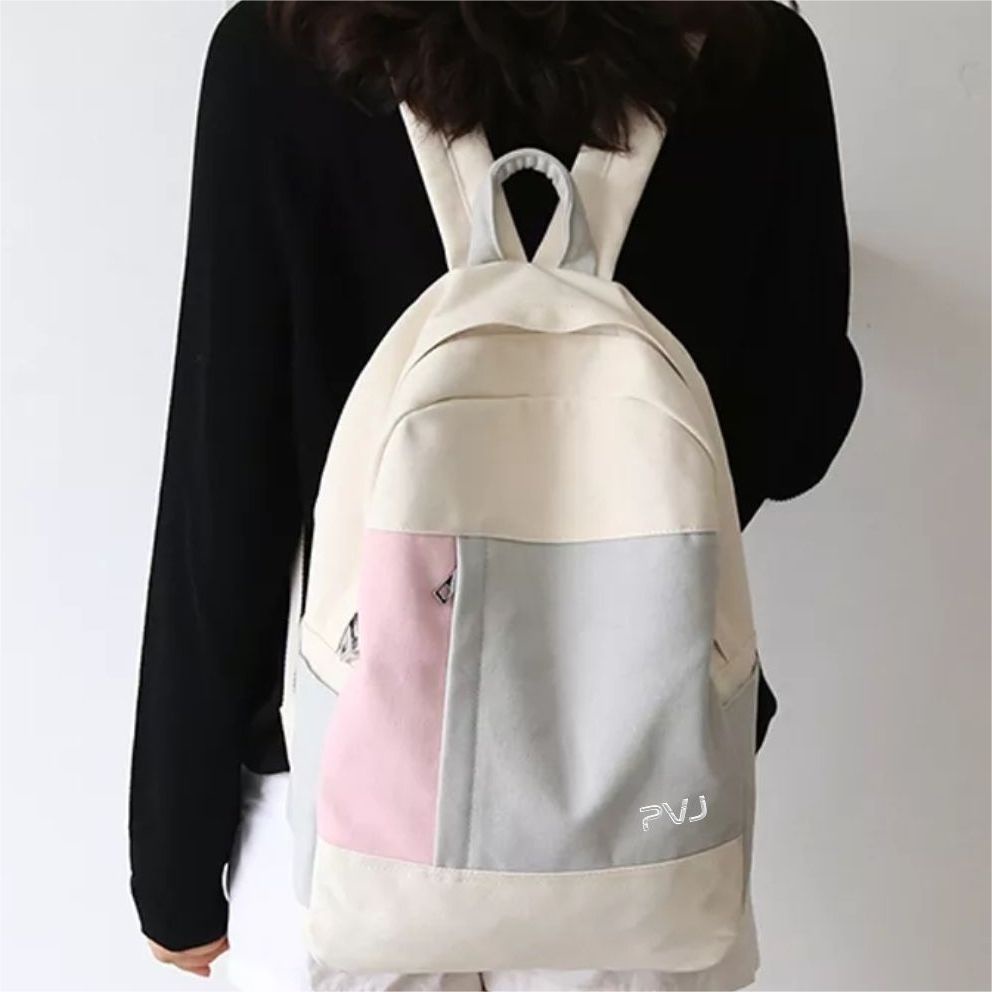 PVJ - Tas Sekolah Ransel Anak Perempuan Polos Korea Style Backpack School