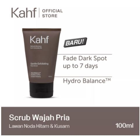 Kahf Gentle Exfoliating Face Scrub 100 ml - Sabun Wajah Muka Pria Untuk Angkat Sel Kulit Mati &amp; Mengecilkan Pori Atasi Kulit Kusam