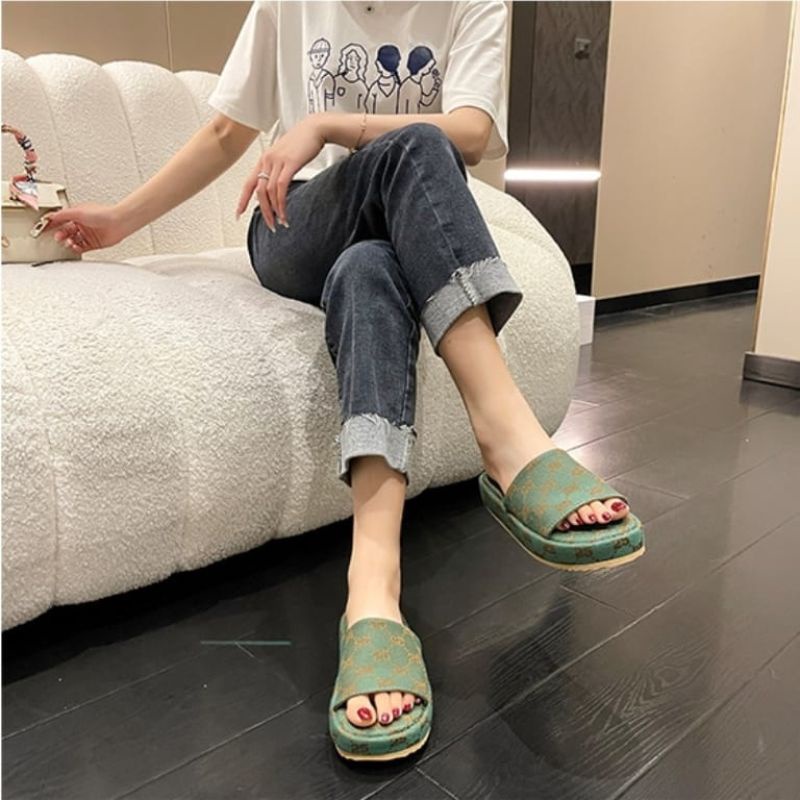 [COD] 9026 Sandal Wanita Import SLD Kanvas Flip Flops