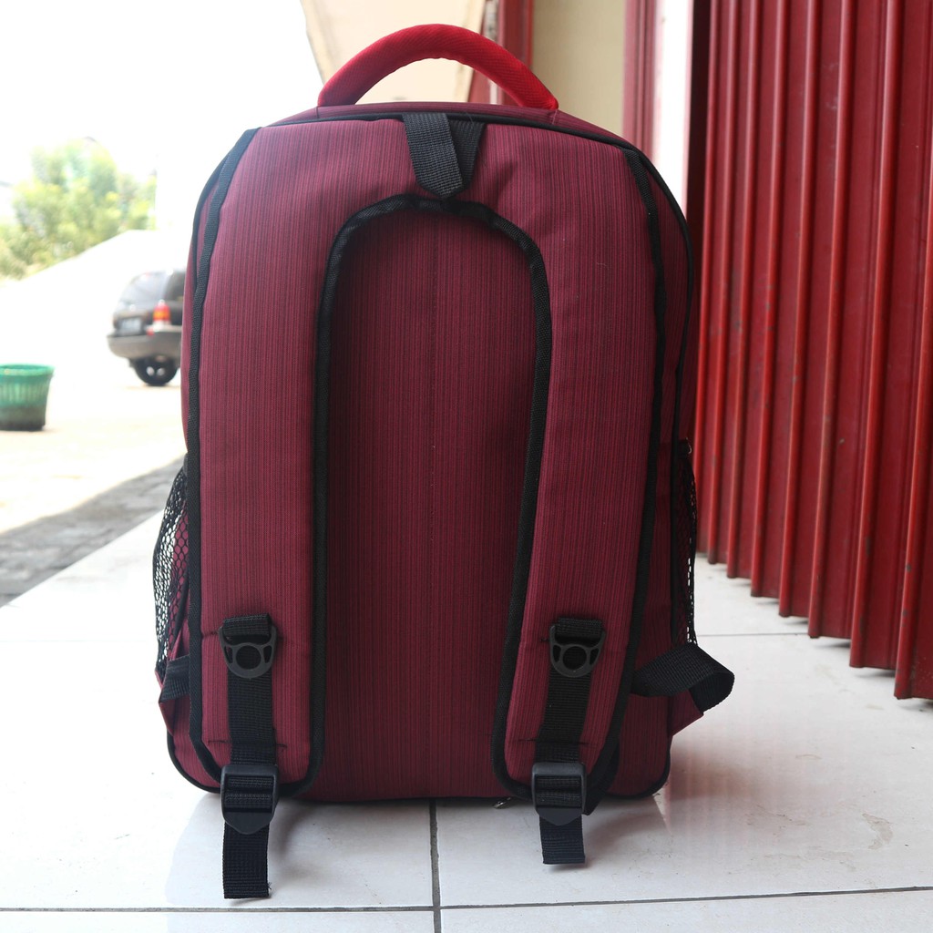 Tas Ransel Punggung Alfito Bordir Merah Merah Backpack Kantor Casual