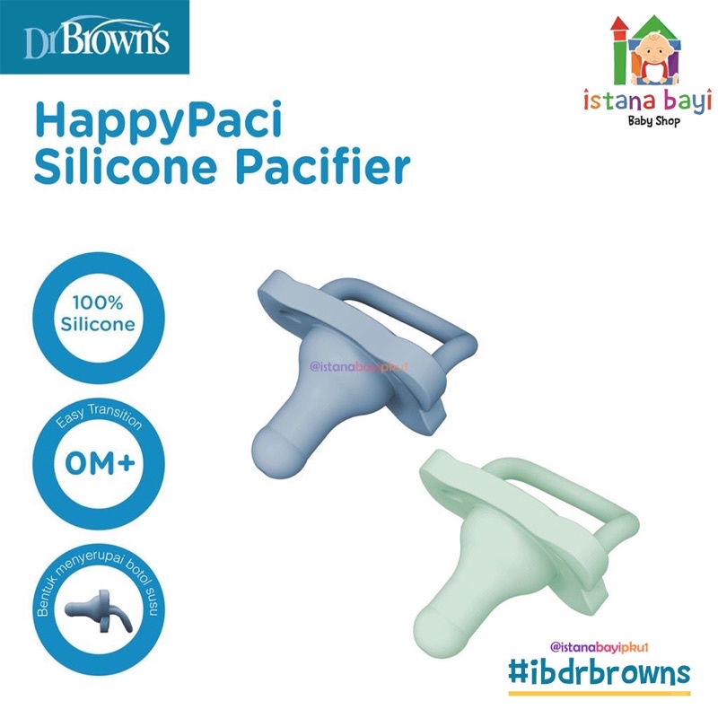 Dr Brown's Silicone Pacifier 0-6 - Empeng bayi Happy Paci PS11007