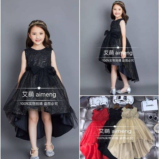 Gaun pesta ekor gold anak