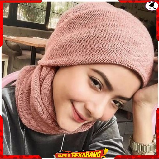 Promo Hoodie Instan Rajut / Jilbab Hijab Rajut Terbaru Simple Kekinian