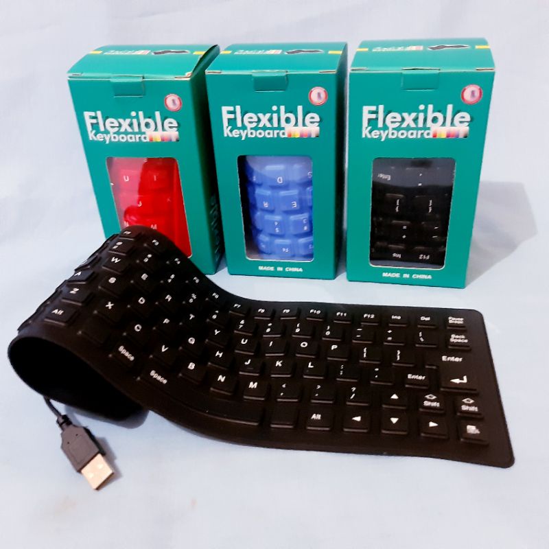 KEYBOARD FLEXIBLE KARET USB BISA DIGULUNG, KEYBOARD GULUNG KABEL USB