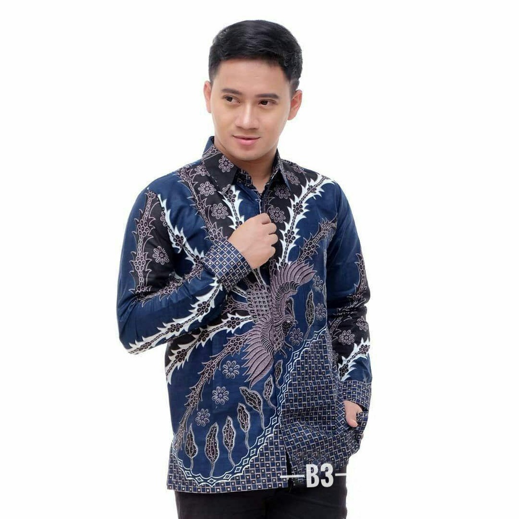 Agrapana Baju Batik Pria Lengan Panjang Batik Premium Modern Rajata Size M L XL XXL