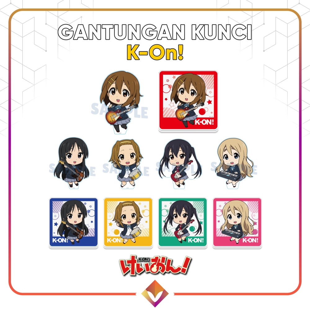 GANCI K-ON! CHIBI Keychain Gantungan Kunci Anime K-ON Ganci Yui Mio Azusa Tsumugi Anime K ON KON