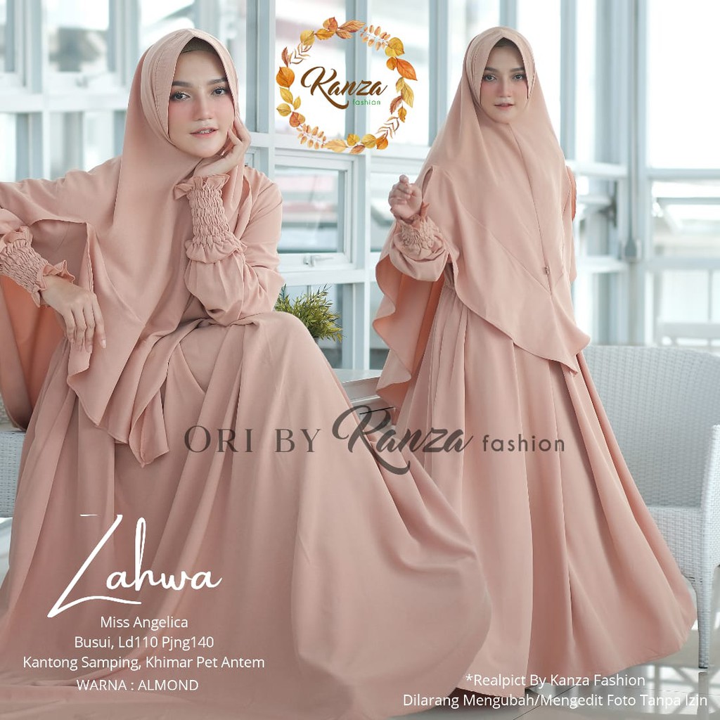 Zahwa Syari Set Gamis Muslimah Ori By Kanza Fashion BTC