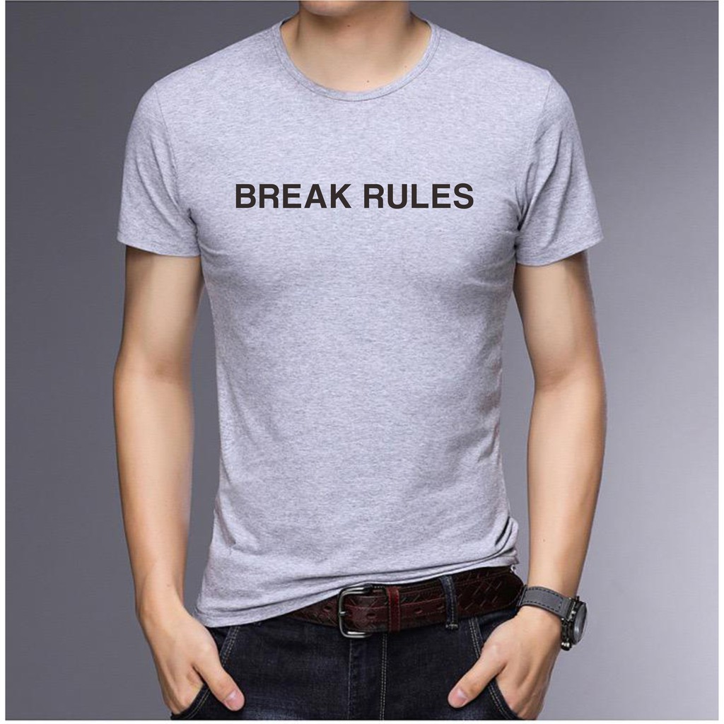 BS//TERLARIS//BAJU KAOS BREAK RULES TANGAN PENDEK PRIA DAN WANITA//GOOD QUALITY