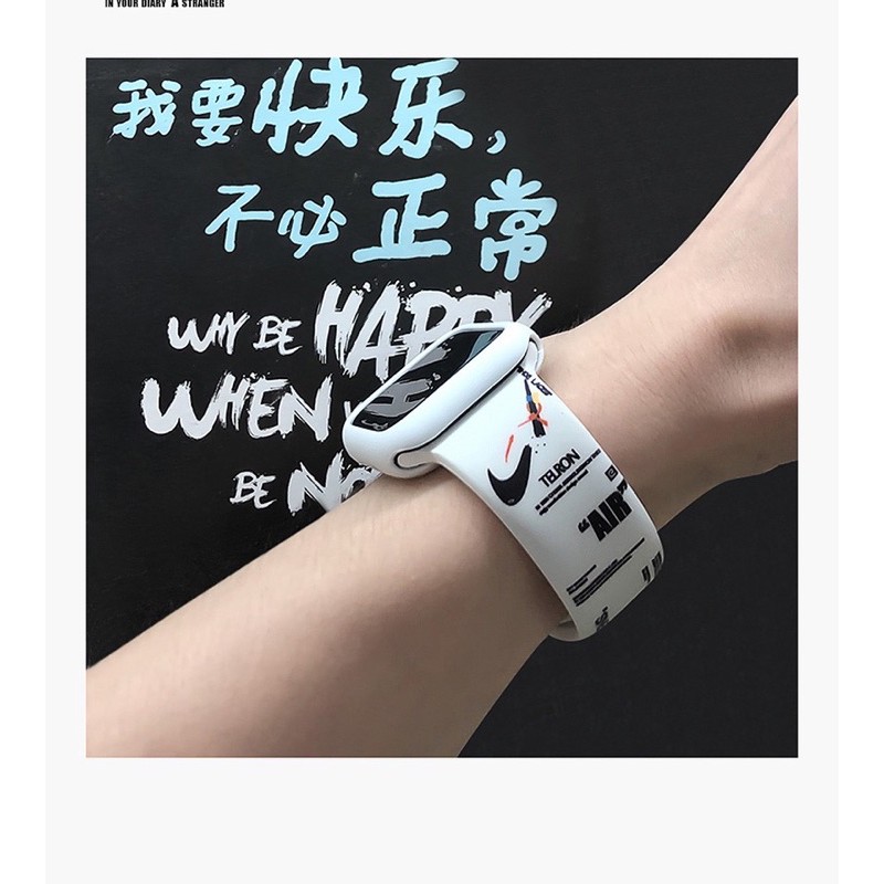 strap rubber apple watch iwatch SE 6 7 2 1 5 series sport 41mm 45mm 40mm 38mm tali jam tangan iwo 12 44mm sport silicon nike air