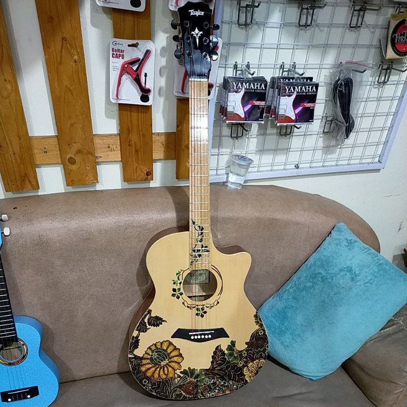 gitar akustik elektrik batik double run