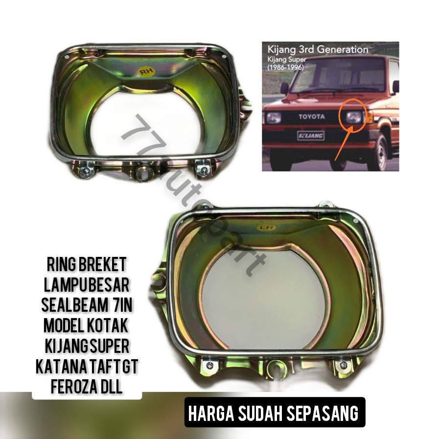 dudukan lampu besar kotak 7in ring breket kijang super katana taft gt feroza dll set