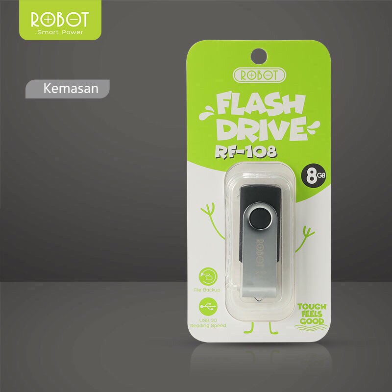 ROBOT RF108 8GB Flashdisk FlashDrive USB Drive Original - Garansi Resmi 1 Tahun