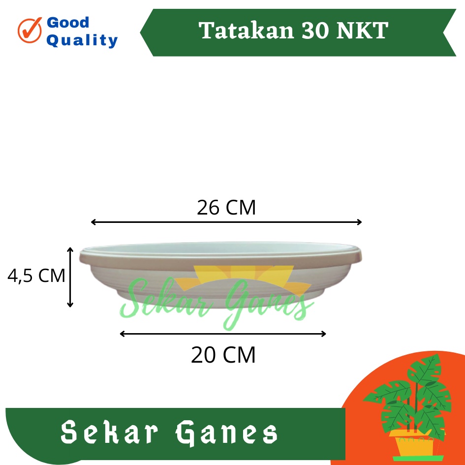 Sekarganes Tatakan alas pot bunga nkt 30 putih 26cm untuk pot 30cm Pot plastik