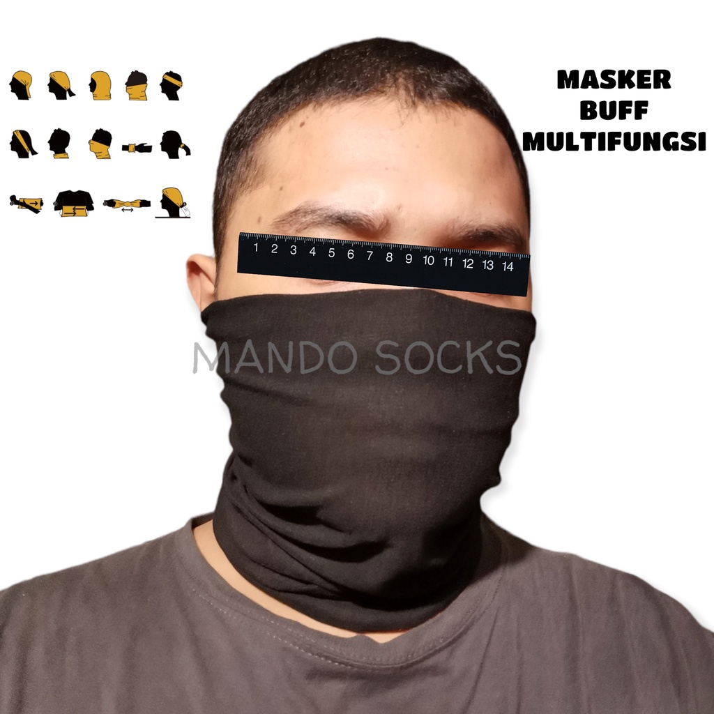 MASKER BAFF HITAM DAN MOTIF TENGKORAK DAN MOTIF BERWARNA