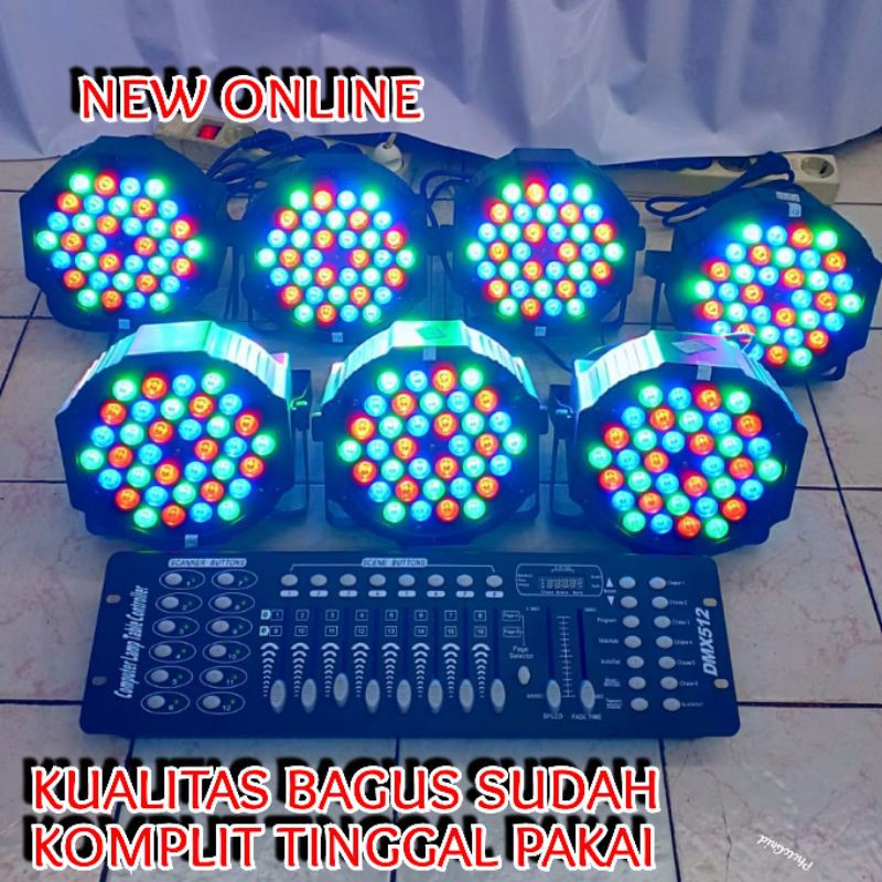 PAKET 7 BUAH PARLED REDSUN 36*3w RGB PLES MIXER LIGHTING DMX 512