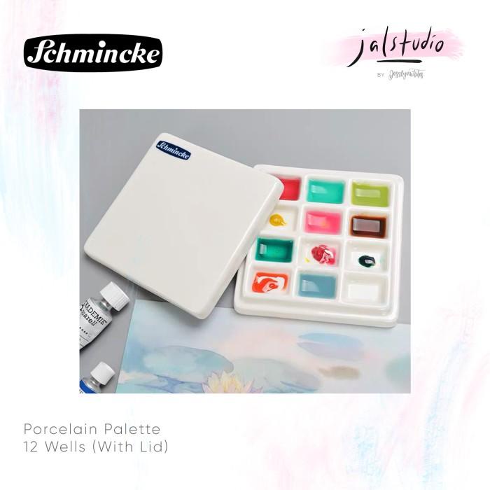

READY! SCHMINCKE WATERCOLOR PORCELAIN CERAMIC PALETTE 12 WELLS PALET KERAMIK ALAT LUKIS AL1