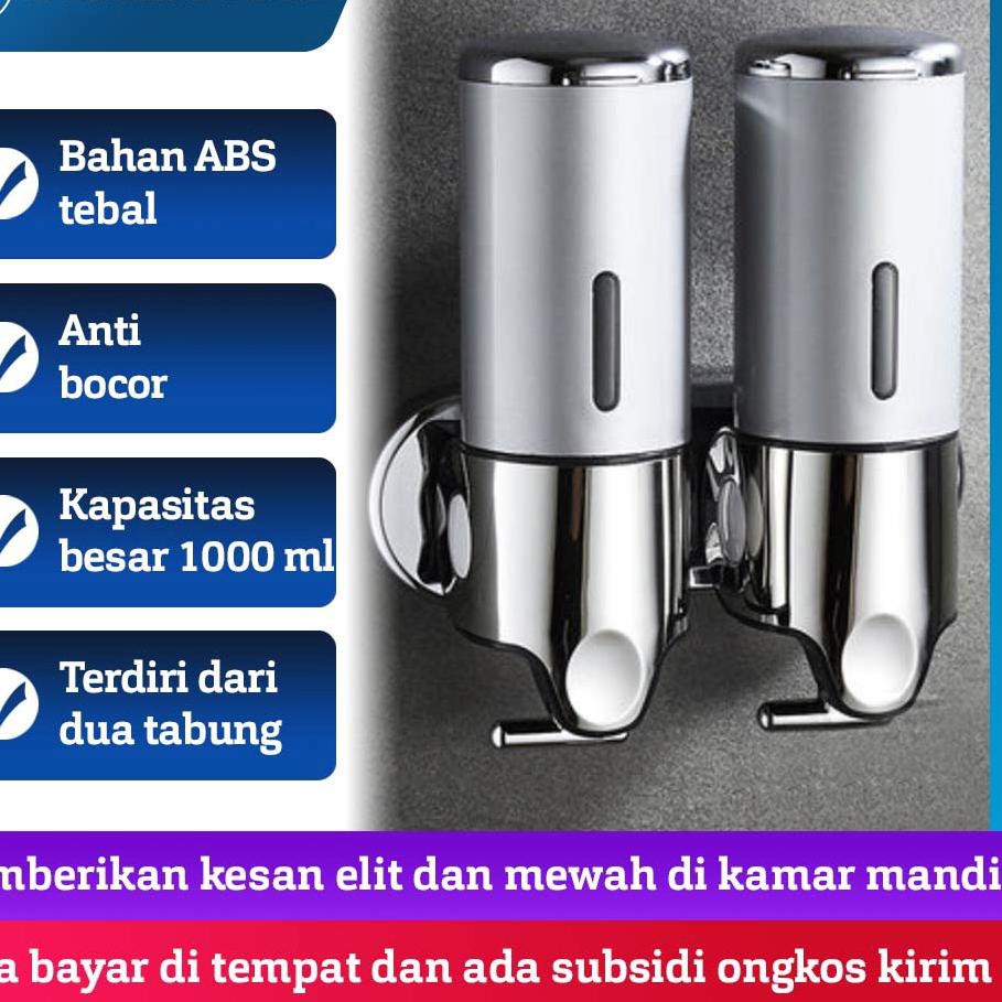 ❀ycd⋆ Jkdjf* Starhome Dispenser Sabun Cair 1000 Ml Dapat Dikunci - Tempat Sabun Cair 2 Tabung ^