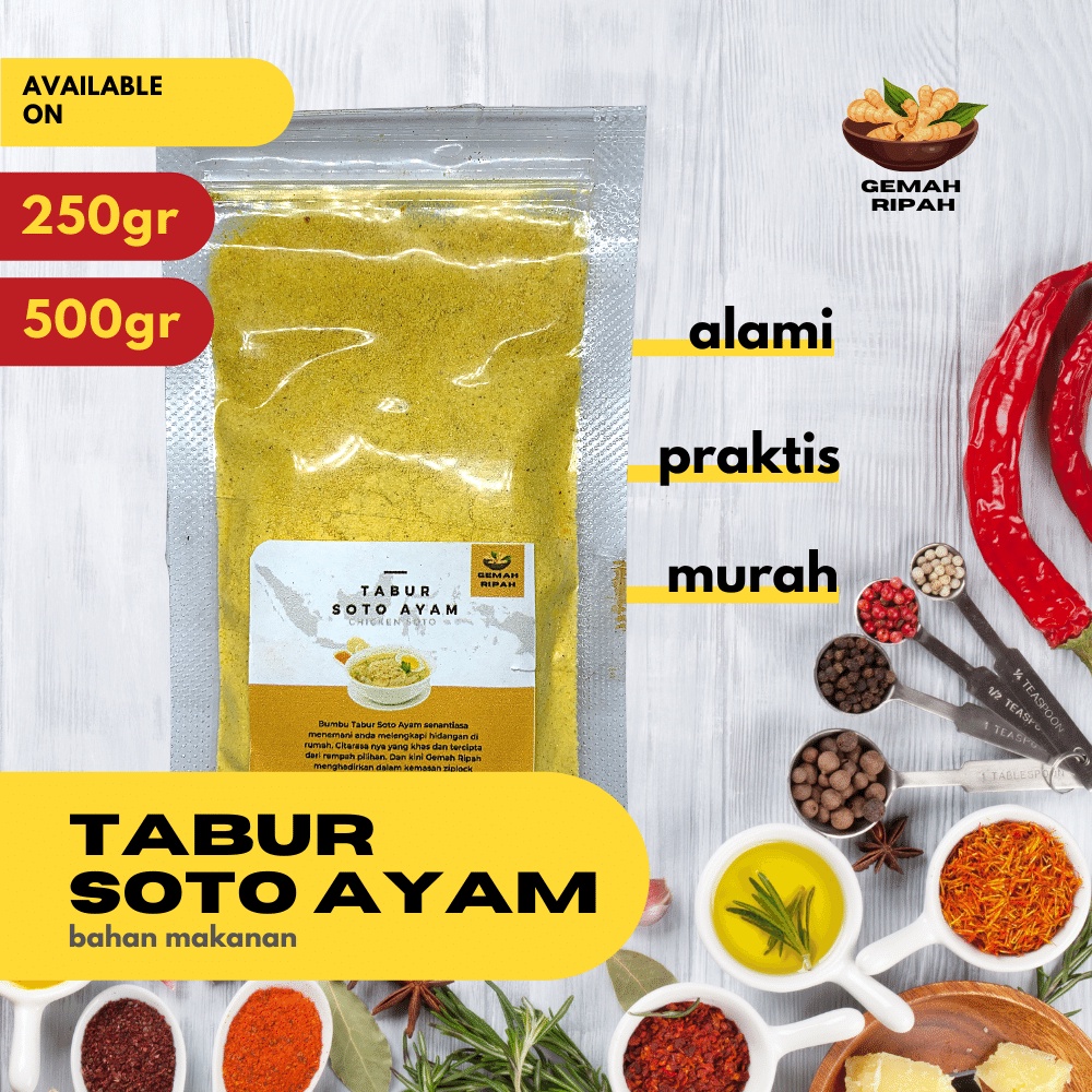 

Tabur Soto Ayam 250gram 500gram 1kgBumbu Tabur Soto Ayam Premium Penyedap Rasa Masakan Non Msg Mpasi Bumbu Dapur Aneka Rasa MasakanHawala Bumbu Pobiotik Kebutuhan Dapur Bumbu Serbaguna Bumbu Masak Cemilan Bumbu Bumbu Soto Ayam Enak Murah Sedap Special