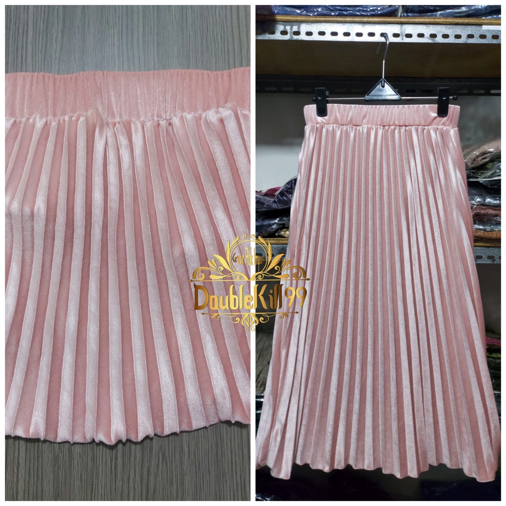 GROSIR ROK IMPORT / ROK 7/8 PLISKET BLUDRU VELVET PREMIUM  GLOSSY-8