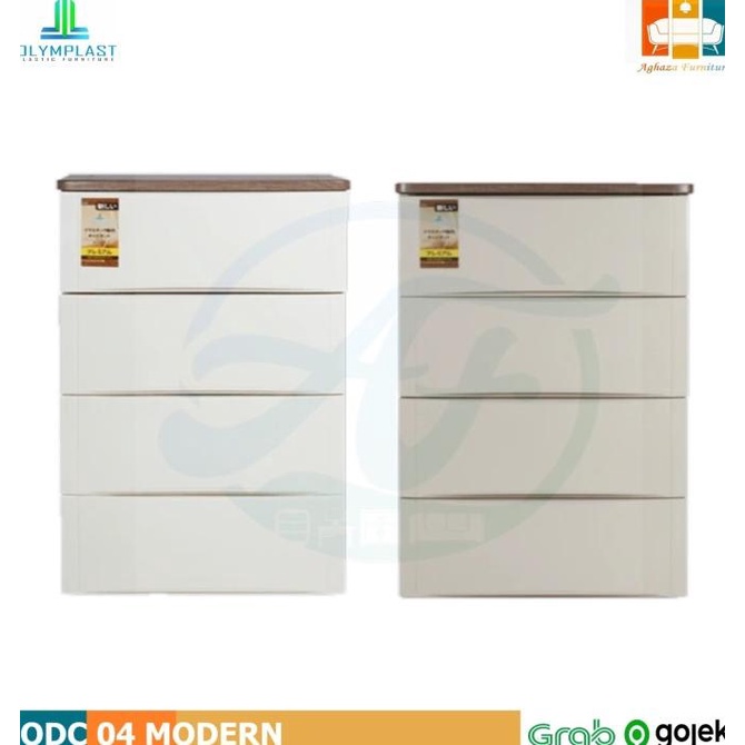 

Lemari Plastik 4 susun/Drawer Cabinet Olymplast/ODC 04 Modern