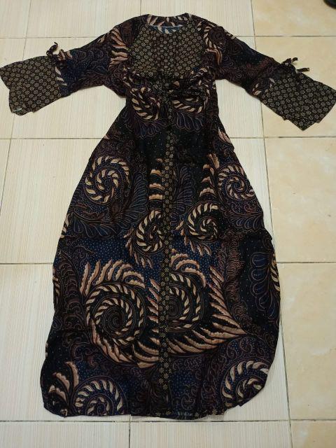 (tiga Warna) Couple Gamis Family Batik Keluarga , Sarimbit Ibu Ayah Dan Anak