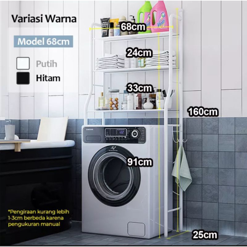 rak mesin cuci 3 tingkat full besi bongkar pasang