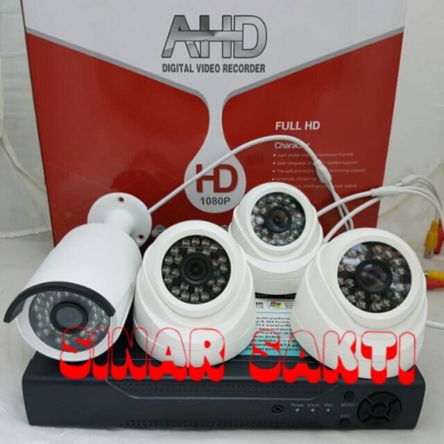 PAKET CCTV 8CH 4 CAMERA 3MP AHD ( LENGKAP TINGGAL PASANG )